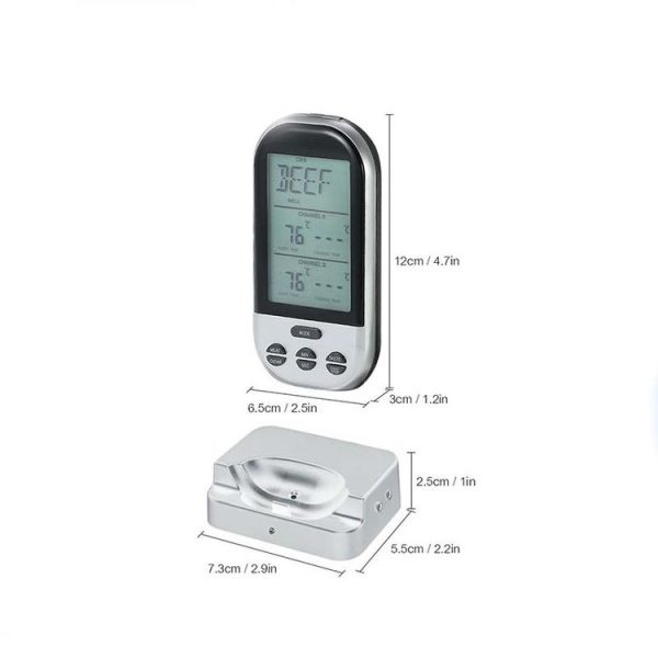 Double Probes Wireless Digital Kitchen Thermometer LCD Display Temperature Timer Alarm for Cooking Meat Grill Oven Food BBQ - Image 4