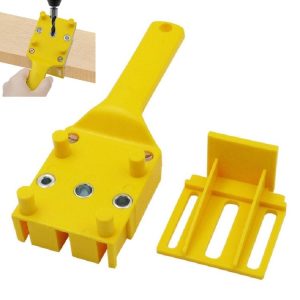 Straight Hole Punching Positioner Woodworking Tools (Yellow)