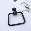 Multifunctional Toilet Suction Cup Towel Ring Rack (Black)