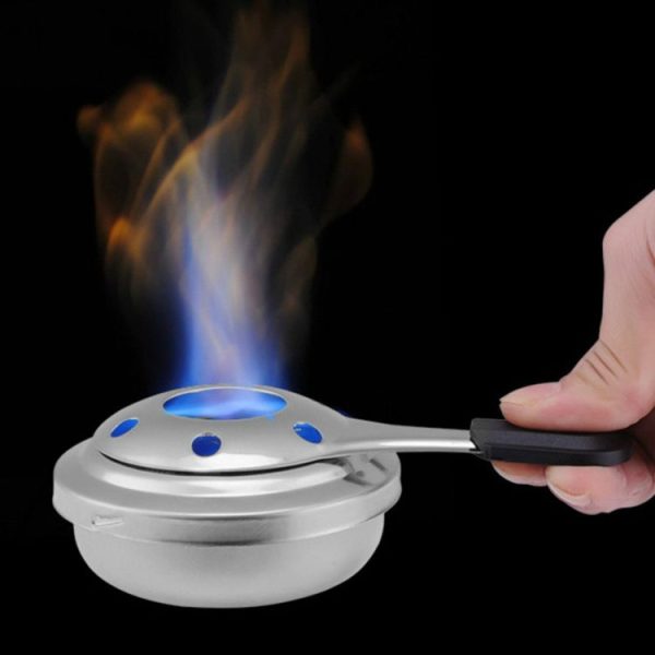 Outdoor Mini Stainless Steel Handle Alcohol Stove Camping Fuel Small Hot Pot Windproof Alcohol Stove, Size: 9.5cm