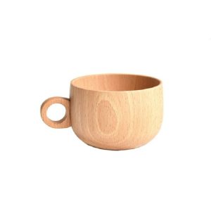 Beech Coffee Cup Wooden Water Cup Tea Cup with Handle, Style: Cup