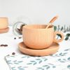 Beech Coffee Cup Wooden Water Cup Tea Cup with Handle, Style: Cup - Image 4