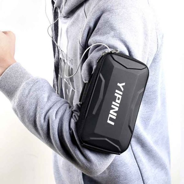 YIPINU Outdoor Multifunctional Arm Cycling Running Fitness Sports Phone Bag (Black) - Image 4
