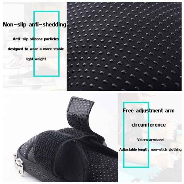 YIPINU Outdoor Multifunctional Arm Cycling Running Fitness Sports Phone Bag (Black) - Image 6