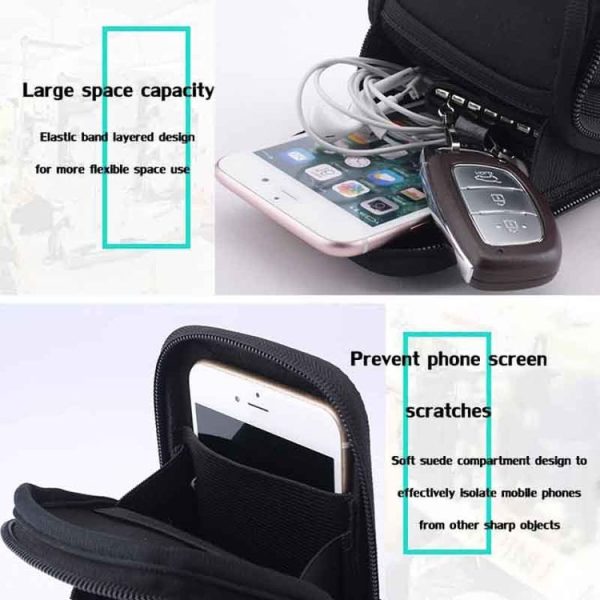 YIPINU Outdoor Multifunctional Arm Cycling Running Fitness Sports Phone Bag (Black) - Image 7