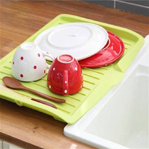 Multifunctional Drain Tray Plastic Rectangular Rack Kitchen Utensils (White) - Image 4