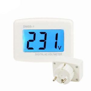 Digital Voltmeter LCD Display LCD Voltmeter Plug-type Electric Meter (EU Plug 220V)