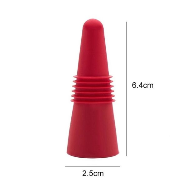 Food Grade Silicone Wine Stopper Creative Preservation Bottle Stopper (Red) - Image 2