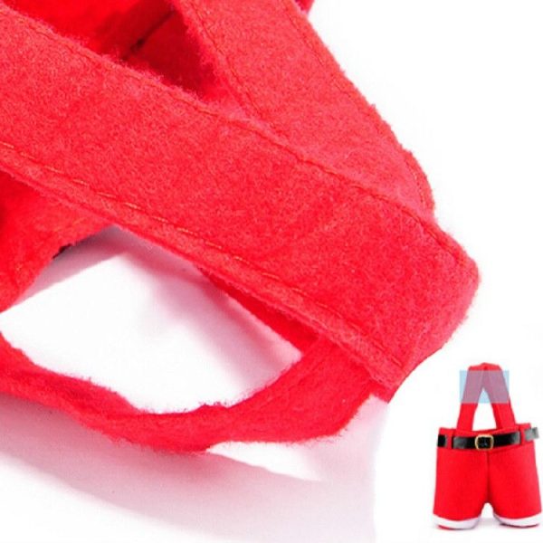 Santa Claus Suspenders Pants Candy Bottle Gift Bag Decoration - Image 4