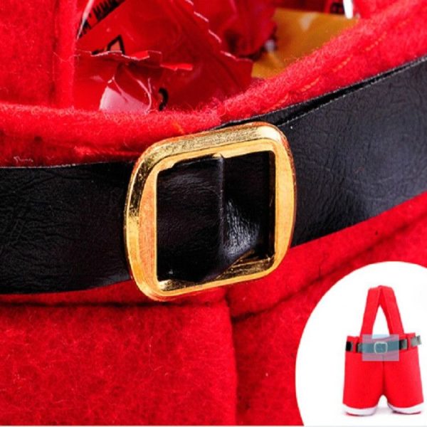Santa Claus Suspenders Pants Candy Bottle Gift Bag Decoration - Image 5
