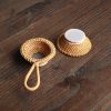 Bamboo Woven Creative Filter Reusable Filter Tea Colander Gadget, Style: Rattan Tea Drain with Handle - Image 4