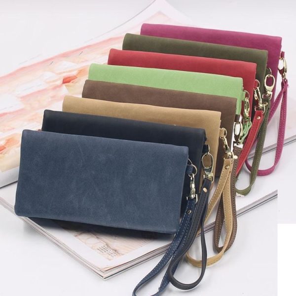 Women Long Wallet Female High Capacity Double Zippers Clutch Purse (Rose Red) - Image 8
