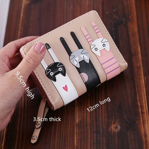 Cartoon Cat Cute Lady Wallet Card Pocket Coin Purse (Royal Blue) - Image 4