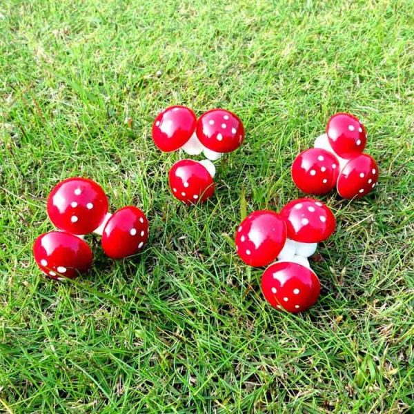 12 PCS / Set Mini Mushroom Shape Christmas Plant Flower Pot Holiday House Party Decorations (Purple) - Image 4