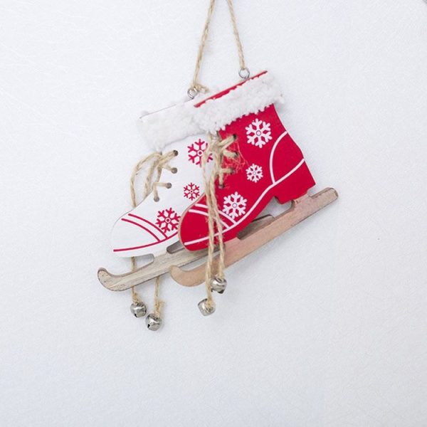 2 PCS Christmas Home Decoration Supplies Creative Skates Pendant, Color: Red - Image 6