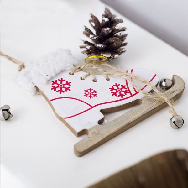 2 PCS Christmas Home Decoration Supplies Creative Skates Pendant, Color: White - Image 2