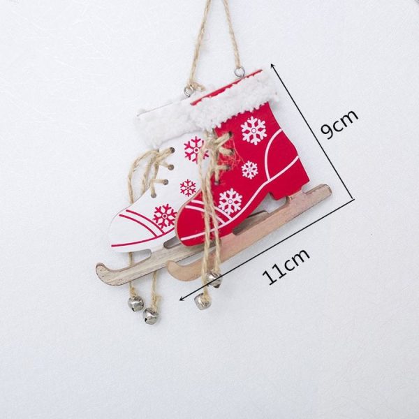2 PCS Christmas Home Decoration Supplies Creative Skates Pendant, Color: White - Image 4