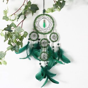 Creative Hand-Woven Crafts Green Dream Catcher Home Car Wall Hanging Decoration