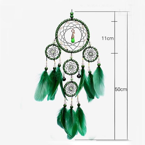 Creative Hand-Woven Crafts Green Dream Catcher Home Car Wall Hanging Decoration - Image 6