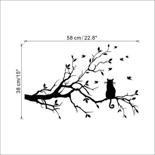 Twig Bird Carved Wall Sticker Bedroom Children Room Background Decoration Sticker - Image 3