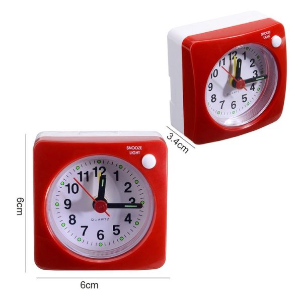 Bedside Mute Alarm Clock With Light & Snooze Function (Gray) - Image 4
