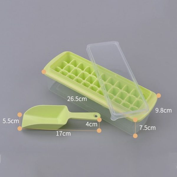 Creative 33 Grid DIY Ice Cube Box Plastic Homemade Ice Cube Mould with Cover & Shovel (Blue) - Image 6