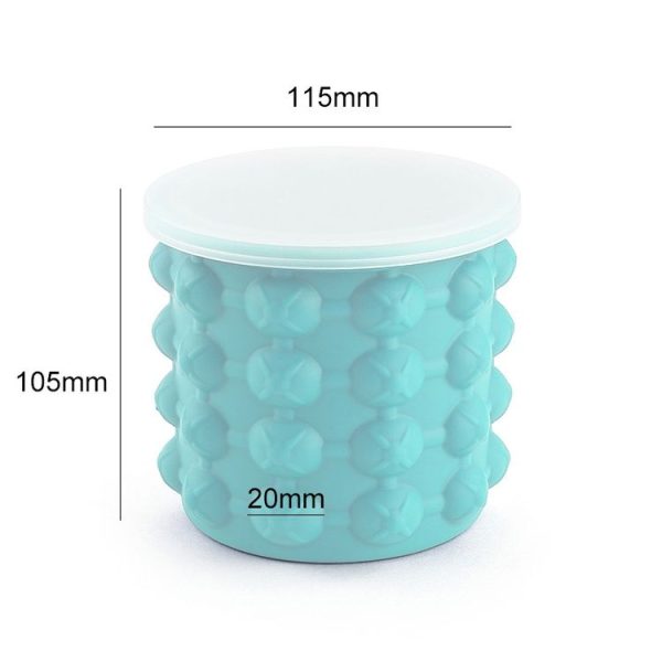 Outdoor Round Ice Bucket Bar with Lid Double Champagne Red Wine Beer Barrel, Size: S (Light Blue) - Image 2