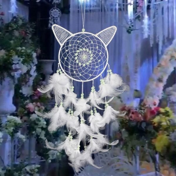 Creative Luminous Hand-woven Crafts Dream Catcher Home Car Wall Hanging Decoration, Specification: White 15 cm - Image 3