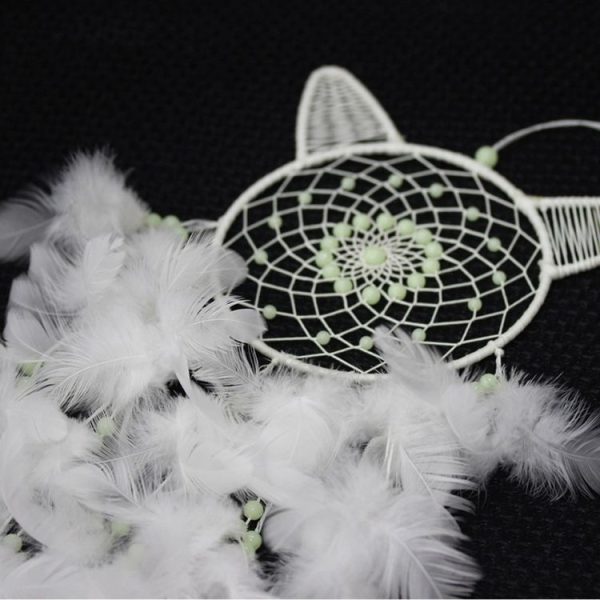 Creative Luminous Hand-woven Crafts Dream Catcher Home Car Wall Hanging Decoration, Specification: White 15 cm - Image 4