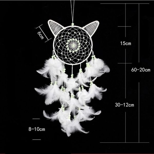 Creative Luminous Hand-woven Crafts Dream Catcher Home Car Wall Hanging Decoration, Specification: White 15 cm - Image 5