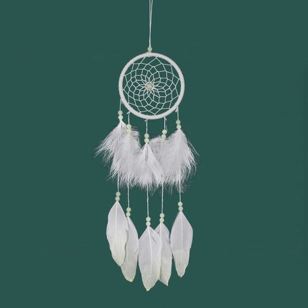 Creative Luminous Hand-woven Crafts Dream Catcher Home Car Wall Hanging Decoration, Specification: White 11 cm - Image 3