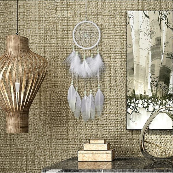 Creative Luminous Hand-woven Crafts Dream Catcher Home Car Wall Hanging Decoration, Specification: White 11 cm - Image 4