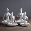 Yoga Zen Garden Statues Ceramic Women Meditate Home Decoration, Style: Palm, Size: S - Image 3
