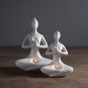Yoga Zen Garden Statues Ceramic Women Meditate Home Decoration, Style: Palm, Size: S - Image 4