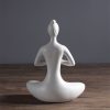 Yoga Zen Garden Statues Ceramic Women Meditate Home Decoration, Style: Palm, Size: S - Image 6