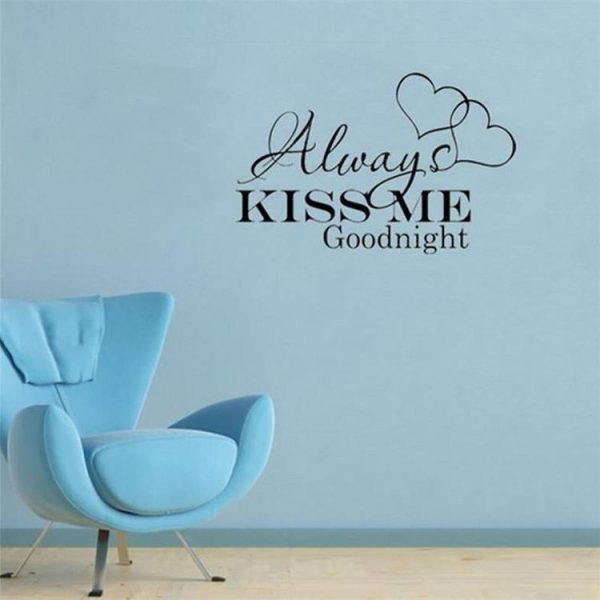 Always Kiss Me Goodnight English Letter Home Decor Wall Sticker Decal Bedroom Vinyl Art Mural - Image 2