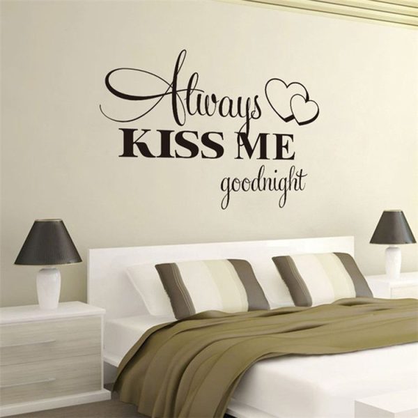 Always Kiss Me Goodnight English Letter Home Decor Wall Sticker Decal Bedroom Vinyl Art Mural - Image 5