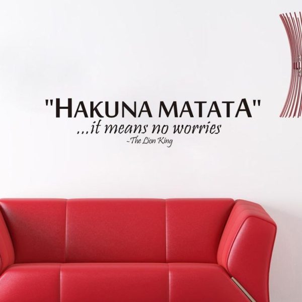 Hakuna Matata English Letter Home Decorative Declas Removable Vinyl Wall Art Stickers - Image 2