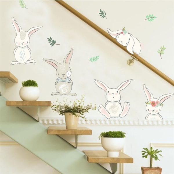 Cute Rabbit Wall Stickers Children Room DIY Wall Decoration Removable Stickers - Image 4