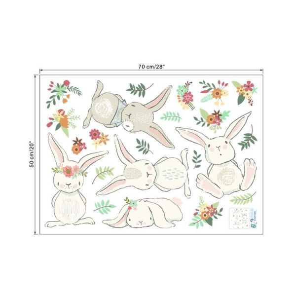 Cute Rabbit Wall Stickers Children Room DIY Wall Decoration Removable Stickers - Image 5