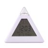 Color Changing Pyramid Digital LCD Alarm Clock Thermometer Temperature Date Display Electronic Table Desktop Clocks - Image 2
