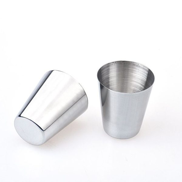 2 Sets Outdoor Mini Stainless Steel Small Wine Glass Hiking Camping Travel Portable Drinking Cup Set with Leather Case, Size: Small, Capacity: 30ml - Image 5