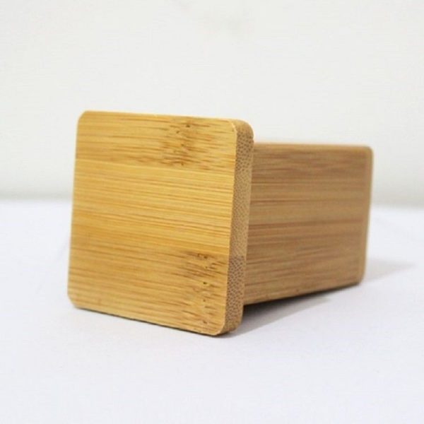 2 PCS Natural Bamboo Toothpick Box Square Restaurant Hotel Toothpick Can with Lid - Image 4