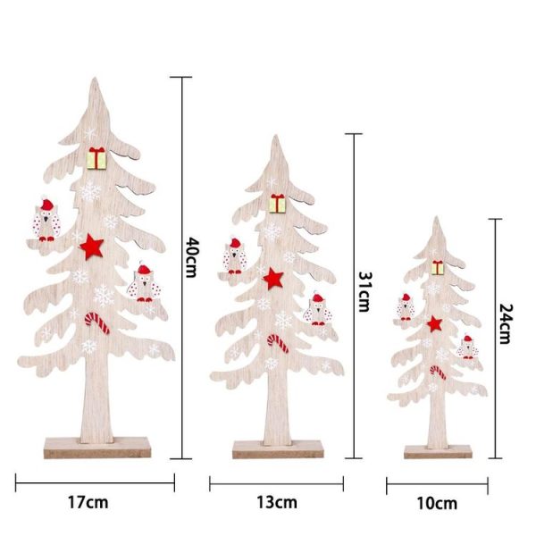 2 PCS Christmas Decorations Creative Painted Wooden Christmas Tree Ornaments, Size: 40x17cm - Image 6