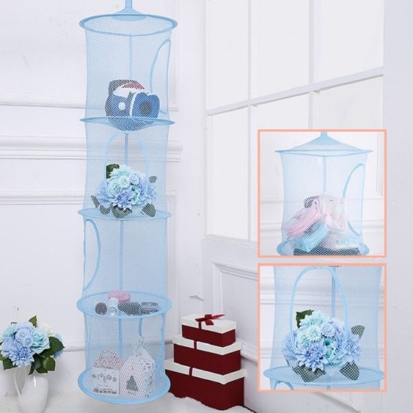 Foldable and Ventilated Four Box Toy Storage and Drying Basket (Grey) - Image 6