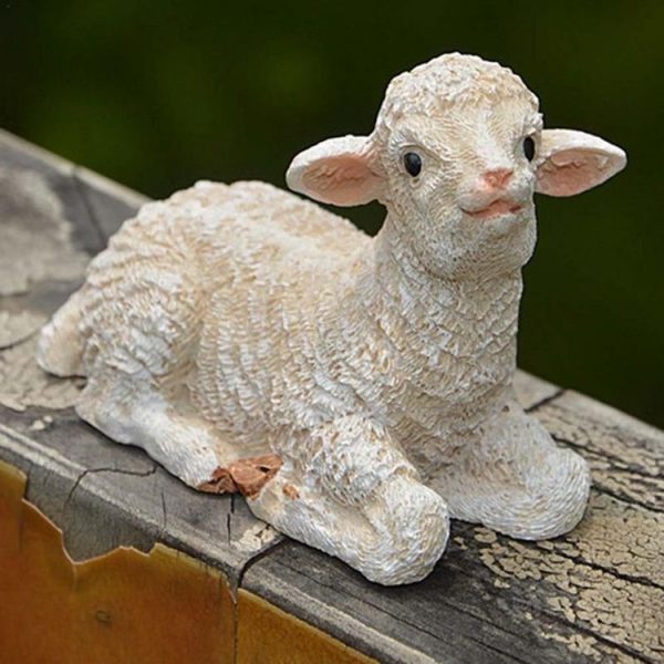Resin Crafts Lambs Ornaments Simulation Sheep Pendulum Gardening Potted Ornaments - Image 2
