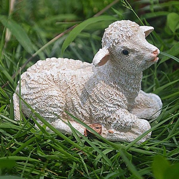 Resin Crafts Lambs Ornaments Simulation Sheep Pendulum Gardening Potted Ornaments - Image 3
