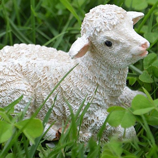 Resin Crafts Lambs Ornaments Simulation Sheep Pendulum Gardening Potted Ornaments - Image 4