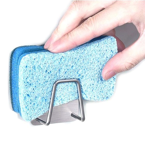 Stainless Steel Sponge Drain Rack Storage Rack Kitchen Bathroom Organizer Rack - Image 4