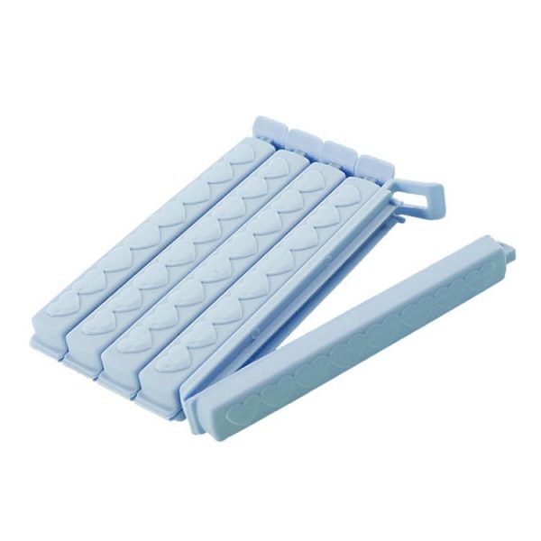 5pcs / Pack Plastic Bag Snack Bag Sealing Love Clip Kitchen Accessories Blue - Image 2